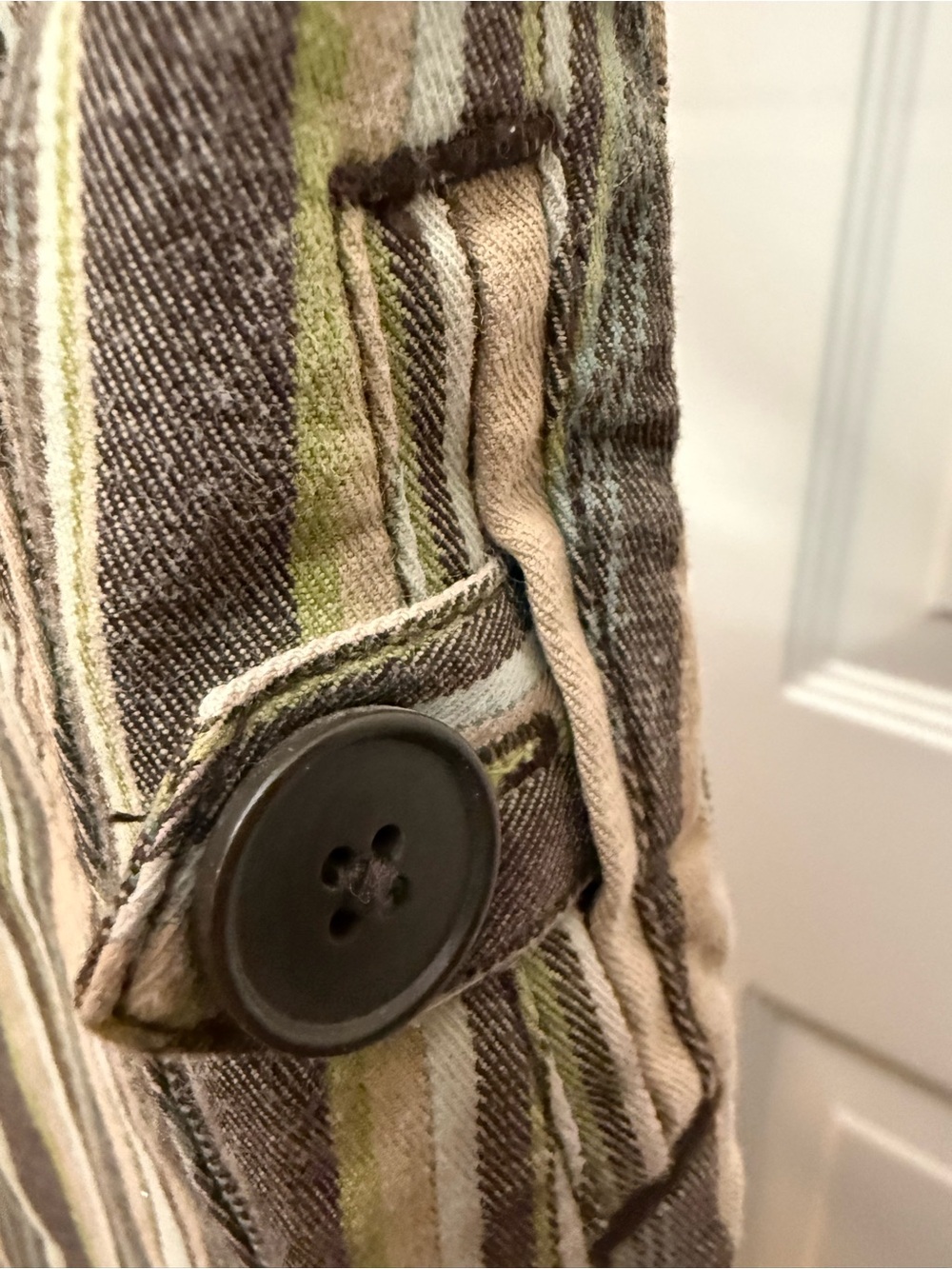 Ann Taylor Striped Cropped Cargo Pants in Brown and Green - Picture 5 of 11